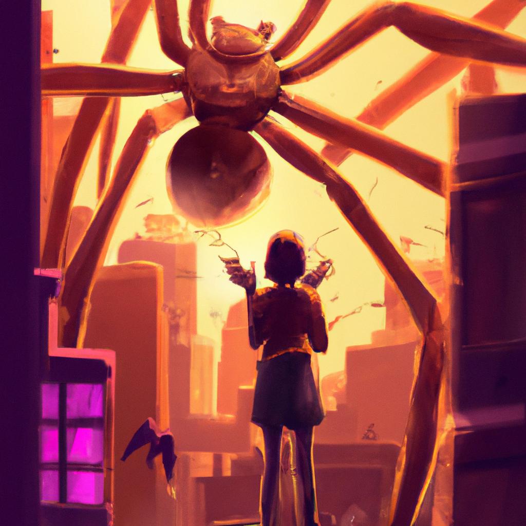 Imagem de capa do post "Sonhar com Aranhas Grandes: Descubra o Significado!” com um desenho digital