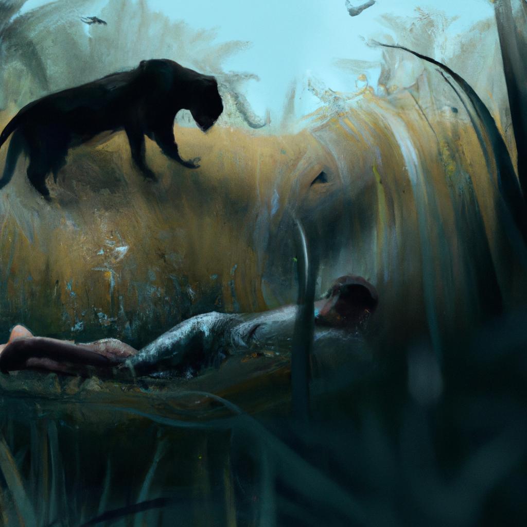 Imagem de capa do post "Descubra o Significado de Sonhar com Pantera Negra Atacando!" com um desenho digital