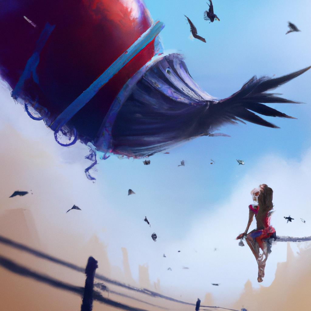 Imagem de capa do post "Descubra o que Significa Sonhar com um Pássaro Grande!" com um desenho digital