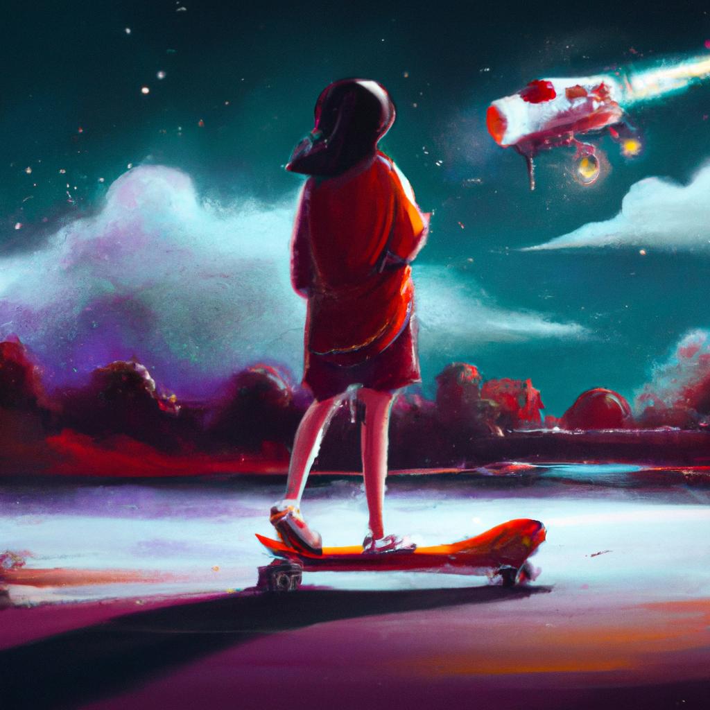 Imagem de capa do post "Sonhar com Patinete: Descubra o Significado Oculto!" com um desenho digital