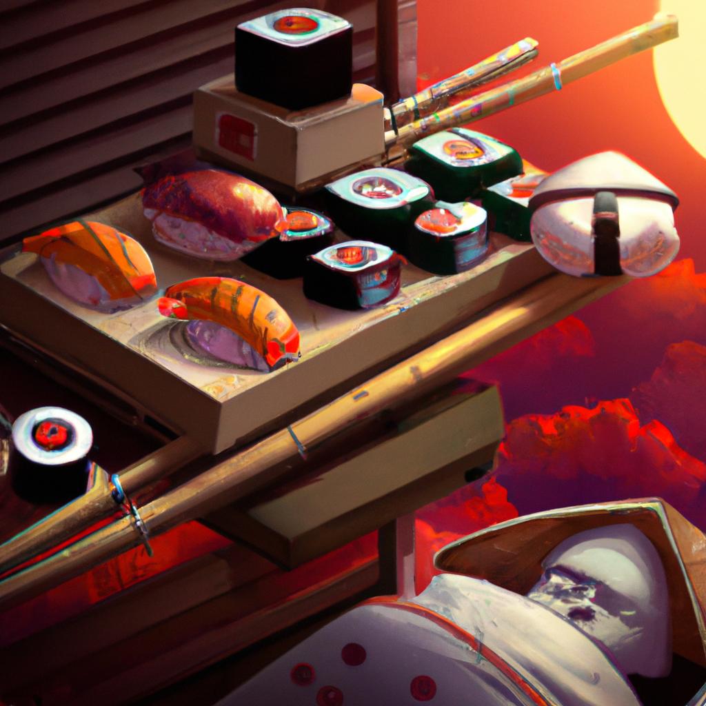 Imagem de capa do post "Descubra o Significado de Sonhar com Sushi: Revelações Incríveis!" com um desenho digital