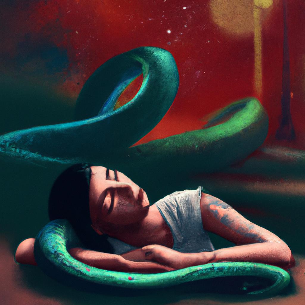 Imagem de capa do post "Descubra o Significado de Sonhar com Tatuagem de Cobra!" com um desenho digital