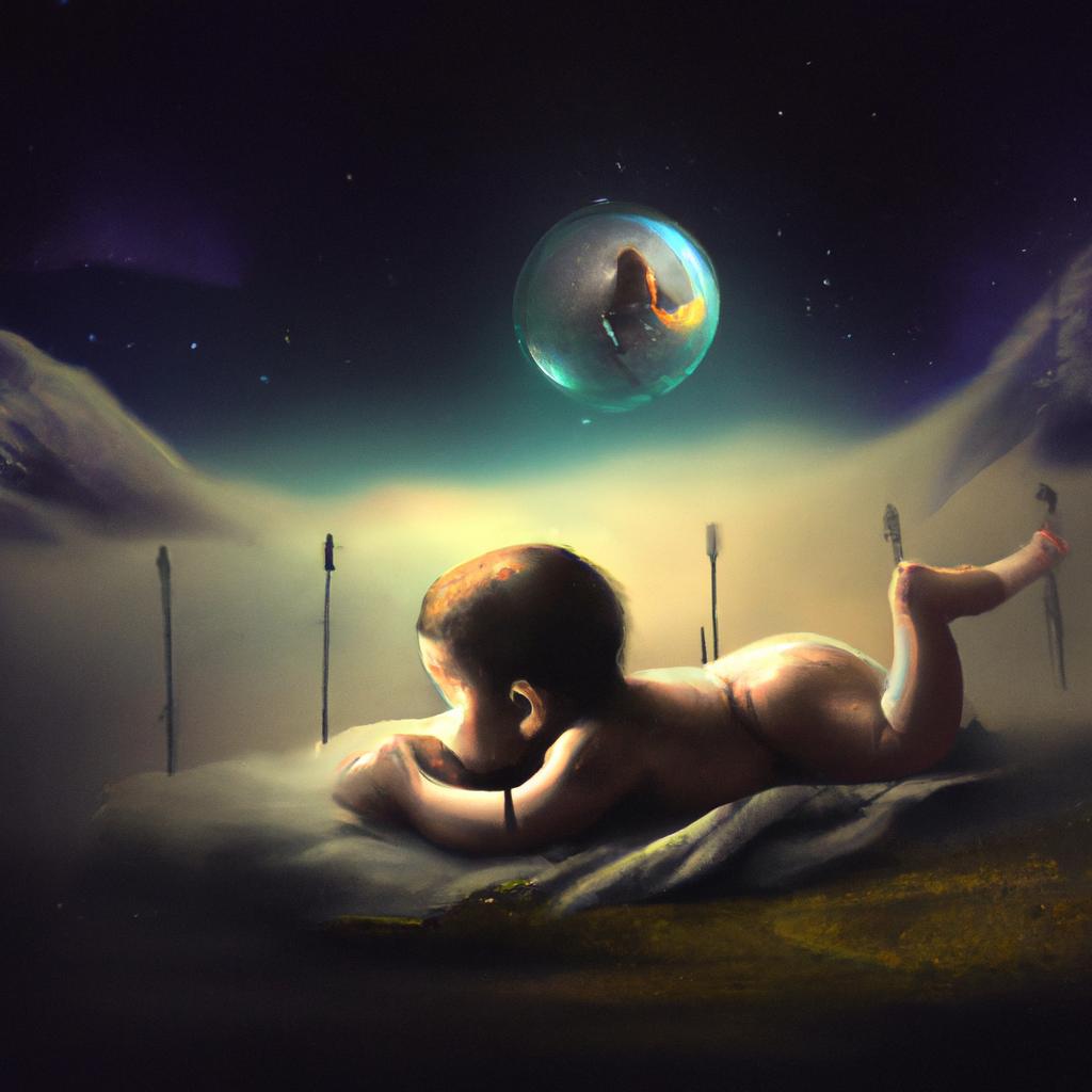 Imagem de capa do post "Descubra o Significado de Sonho com Bebê Recém-Nascido!" com um desenho digital