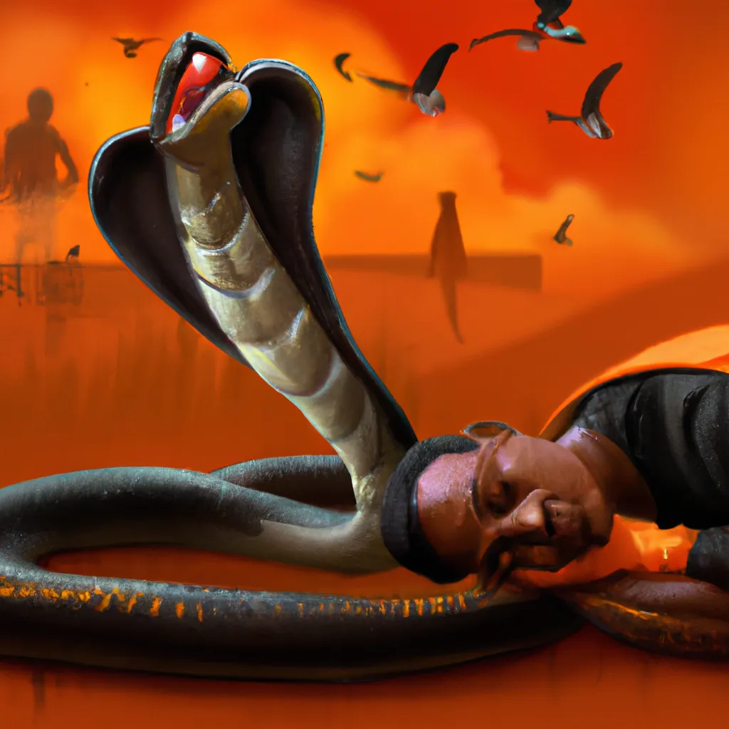 Imagens o que significa sonhar com cobra laranja e preta
