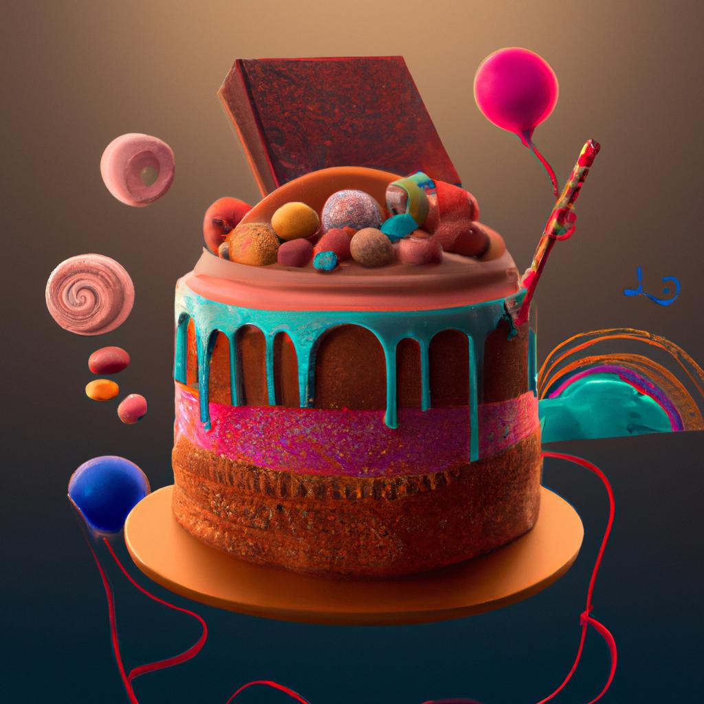 Imagem de capa do post "Bolo Decorado com Bombom: Descubra o Significado do Seu Sonho de Valsa!" com um desenho digital