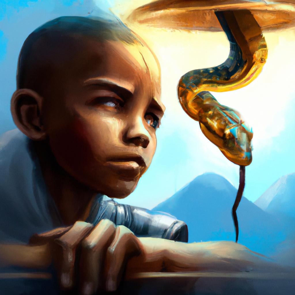 Imagem de capa do post "O QUE a Bíblia DIZ Sobre Sonhar com COBRA? Descubra!" com um desenho digital