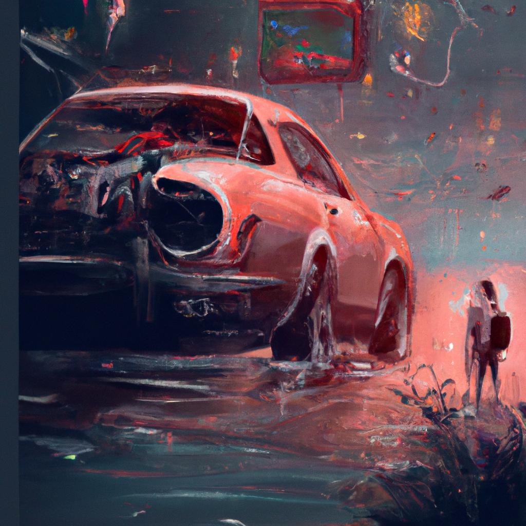 Imagem de capa do post "O Que Significa Sonhar com Acidente de Carro? Descubra!" com um desenho digital