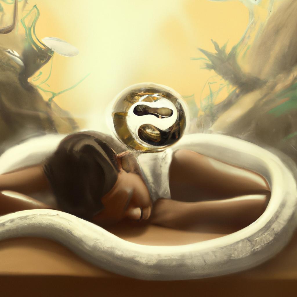 Imagem de capa do post "Descubra o que Significa Sonhar com Cobra Branca!" com um desenho digital