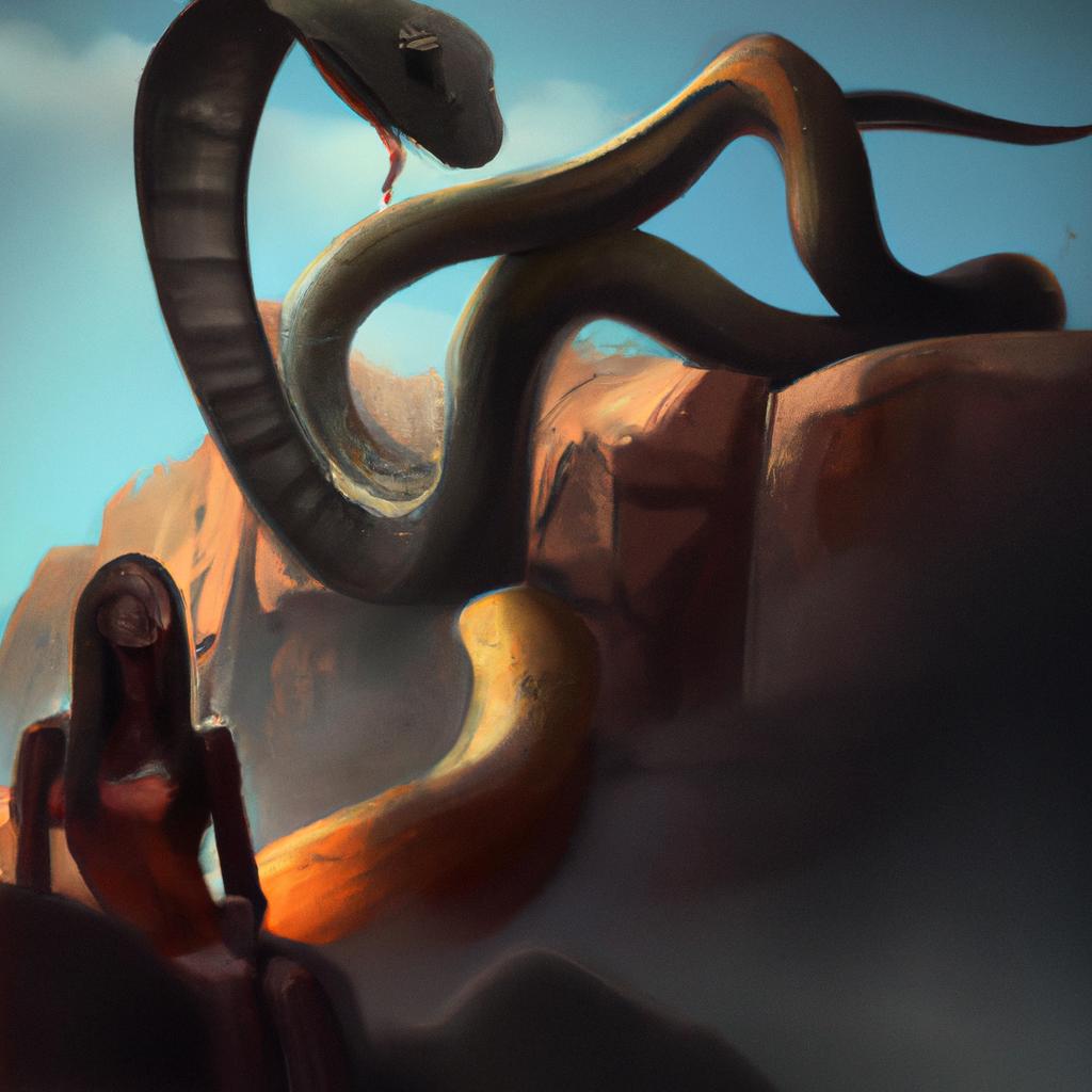 Imagem de capa do post "Descubra o Que Significa Sonhar com Cobra Grande!" com um desenho digital