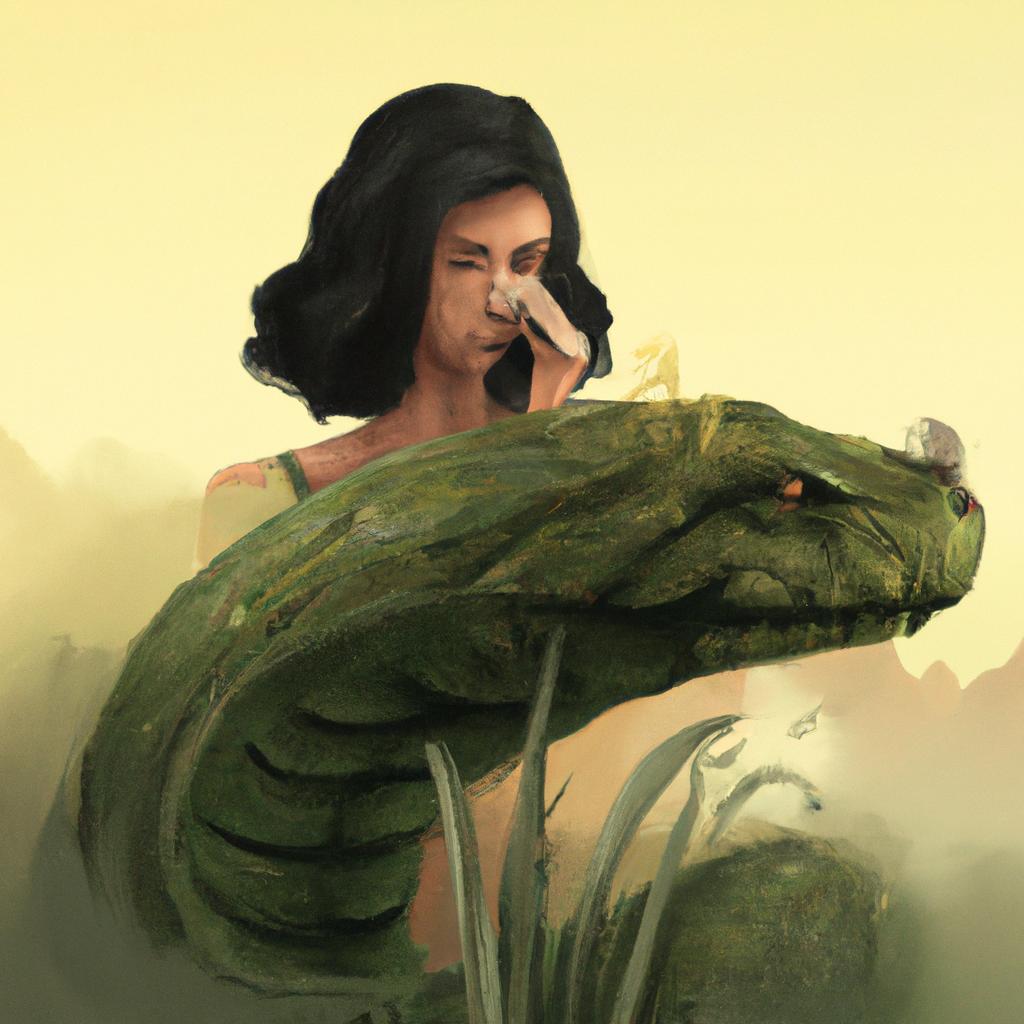 Imagem de capa do post "O Que Significa Sonhar com Duas Cobras? Descubra!" com um desenho digital