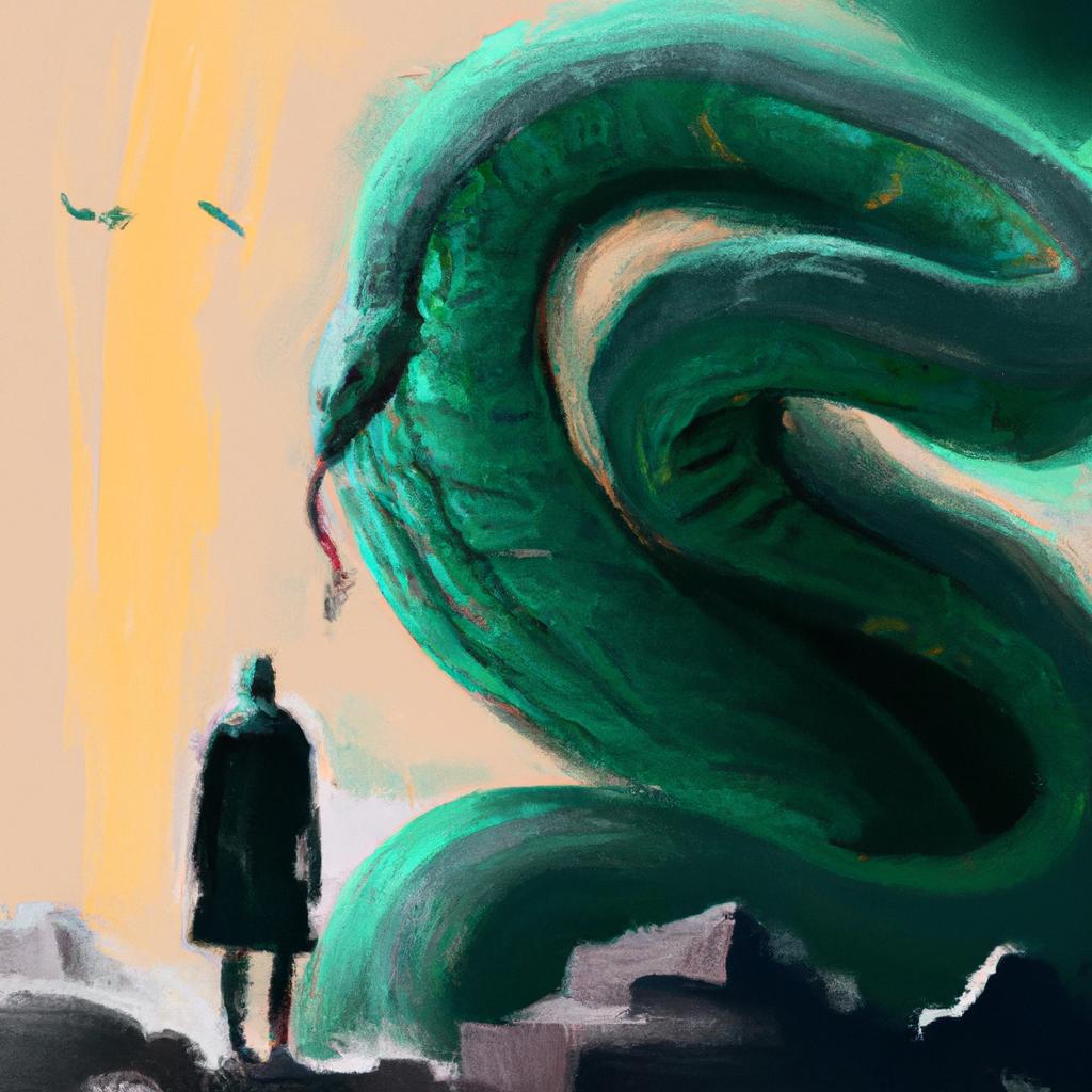 Imagem de capa do post "Descubra O Que Significa Quando Sonhamos Com Cobra!" com um desenho digital