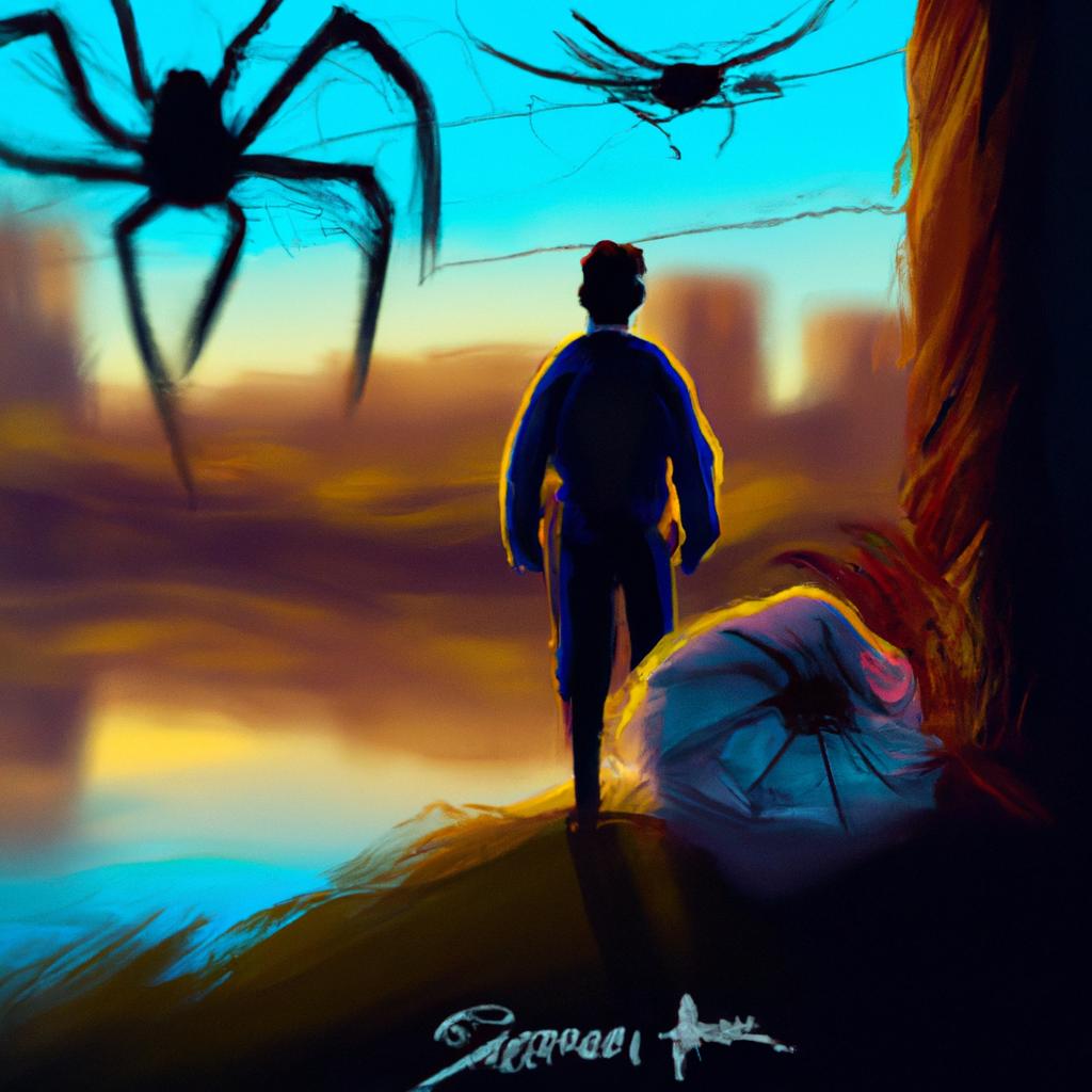 Imagem de capa do post "O que Significa Sonhar com Aranha Te Atacando? Descubra!" com um desenho digital