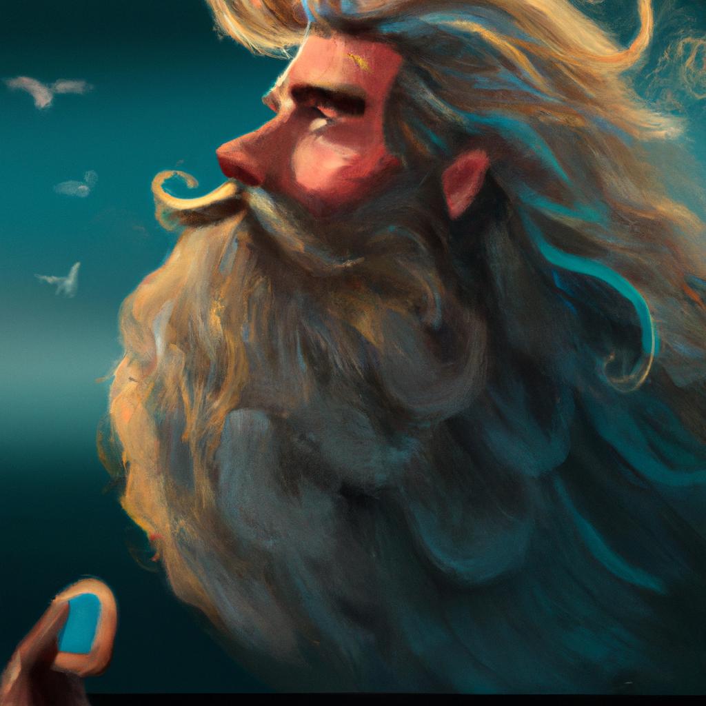 Imagem de capa do post "O que Significa Sonhar com Barba Grande? Descubra!" com um desenho digital