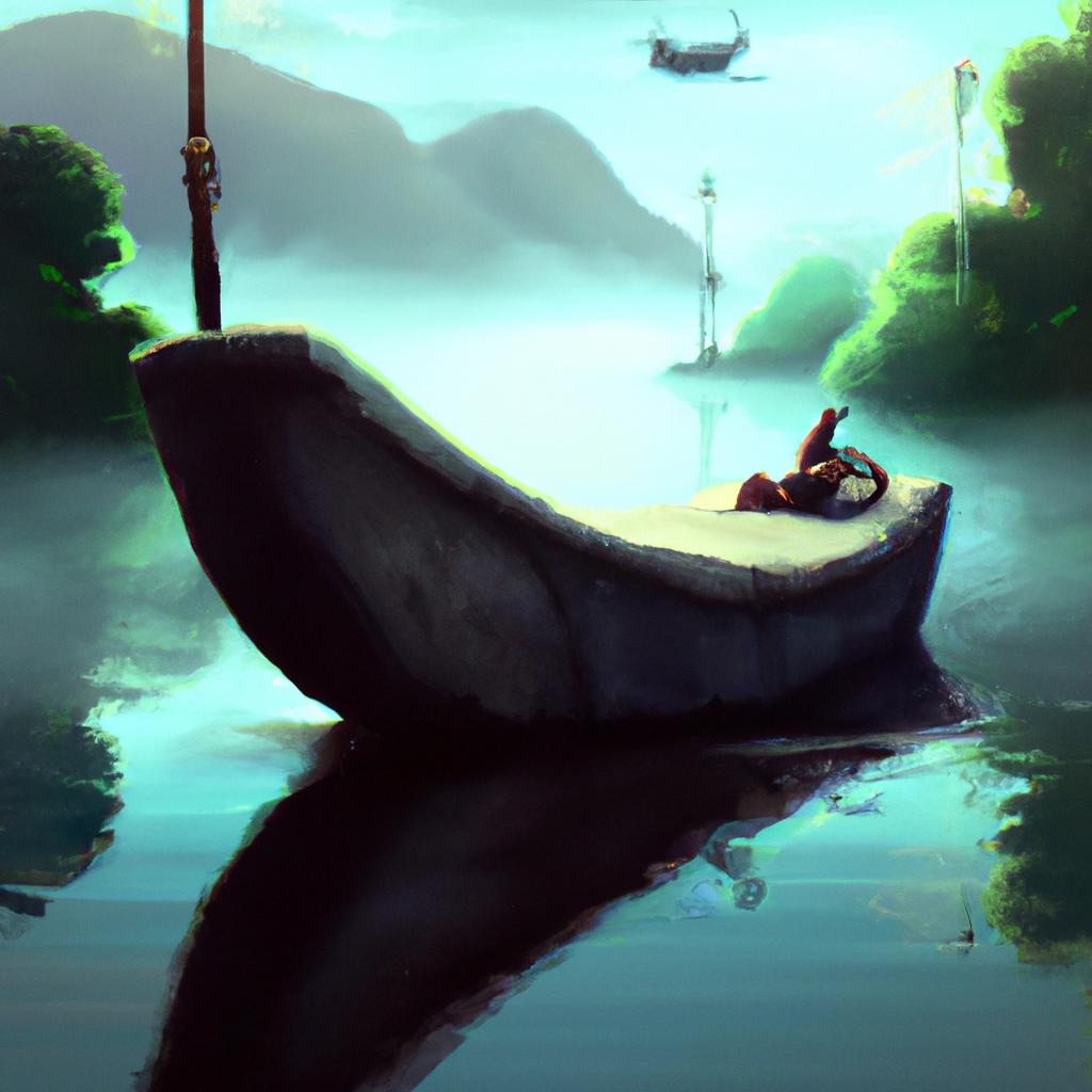 Imagem de capa do post "Descubra o Que Significa Sonhar Com Barco no Rio!" com um desenho digital