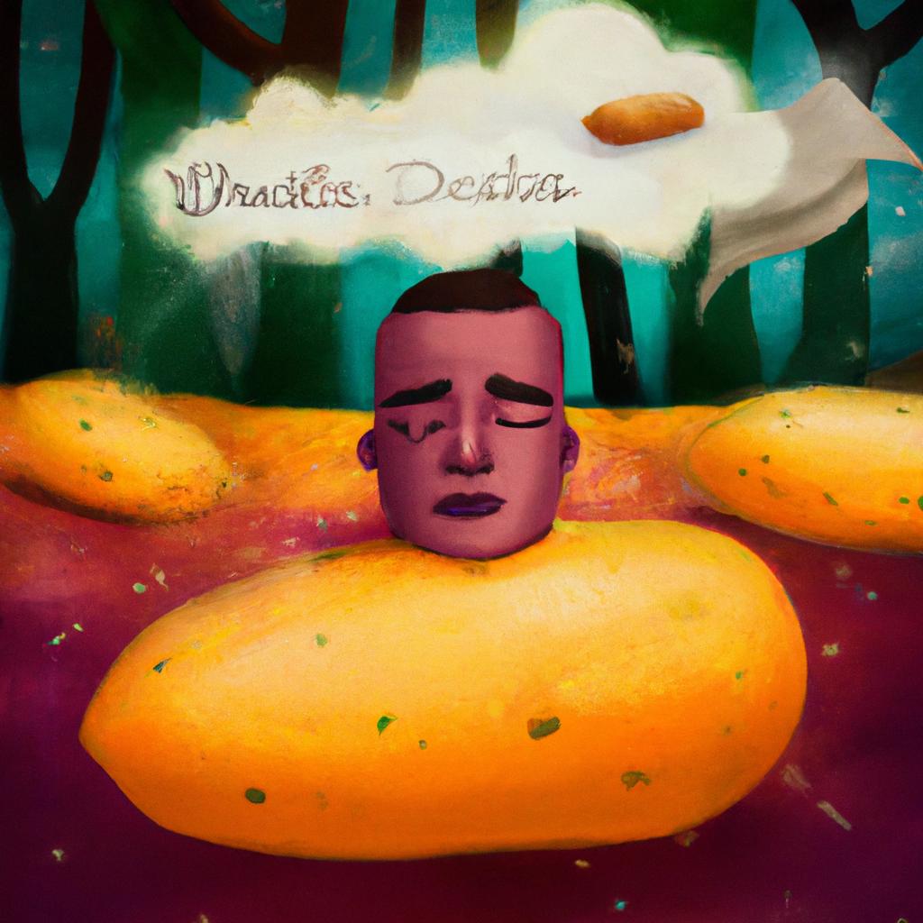 Imagem de capa do post "Descubra o Que Significa Sonhar com Batata Doce!" com um desenho digital