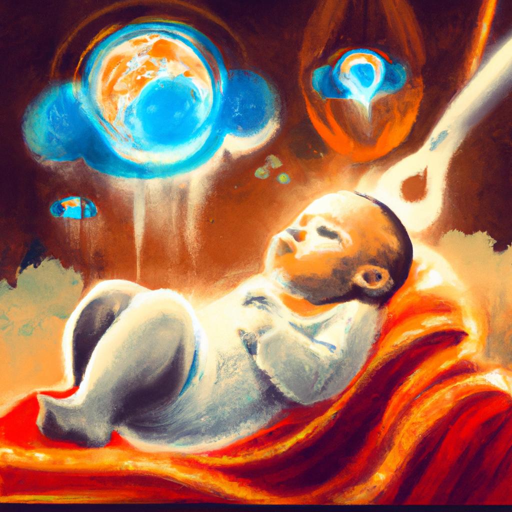 Imagem de capa do post "O que Significa Sonhar com Bebê Nascendo? Descubra!" com um desenho digital