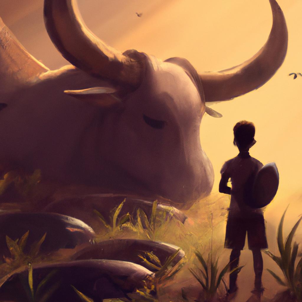 Imagem de capa do post "Descubra o que Significa Sonhar com Boi Gordo!" com um desenho digital