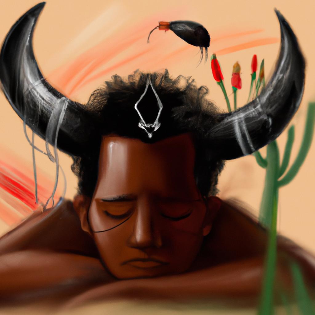 Imagem de capa do post "Descubra o Que Significa Sonhar com Boi Preto com Chifres!" com um desenho digital
