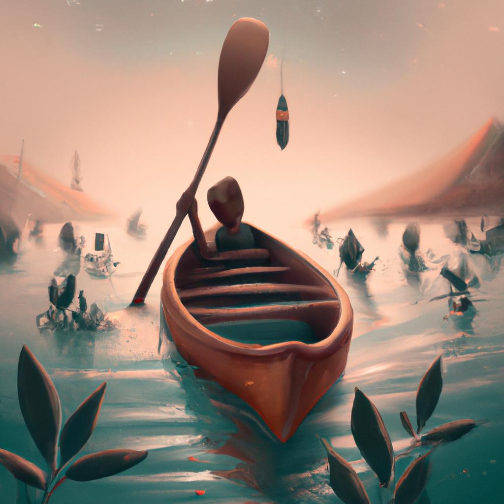 Imagem de capa do post "Descubra o Que Significa Sonhar com Canoa Alagando!" com um desenho digital