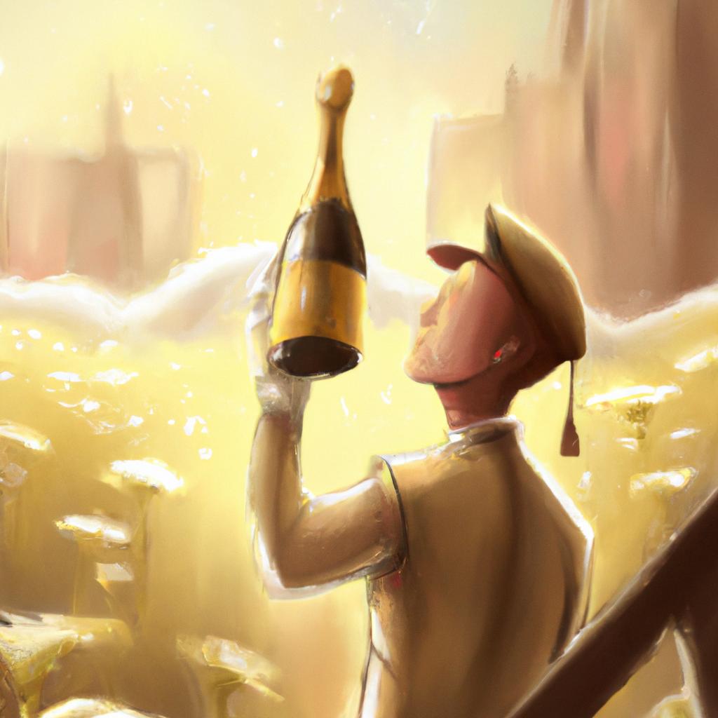 Imagem de capa do post "Descubra o Que Significa Sonhar com Champanhe!" com um desenho digital
