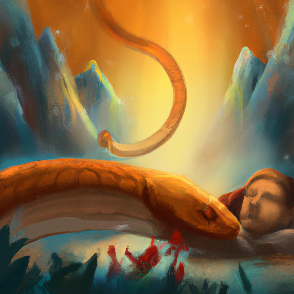 Imagem de capa do post "Descubra o Significado de Sonhar com Cobra Coral!" com um desenho digital