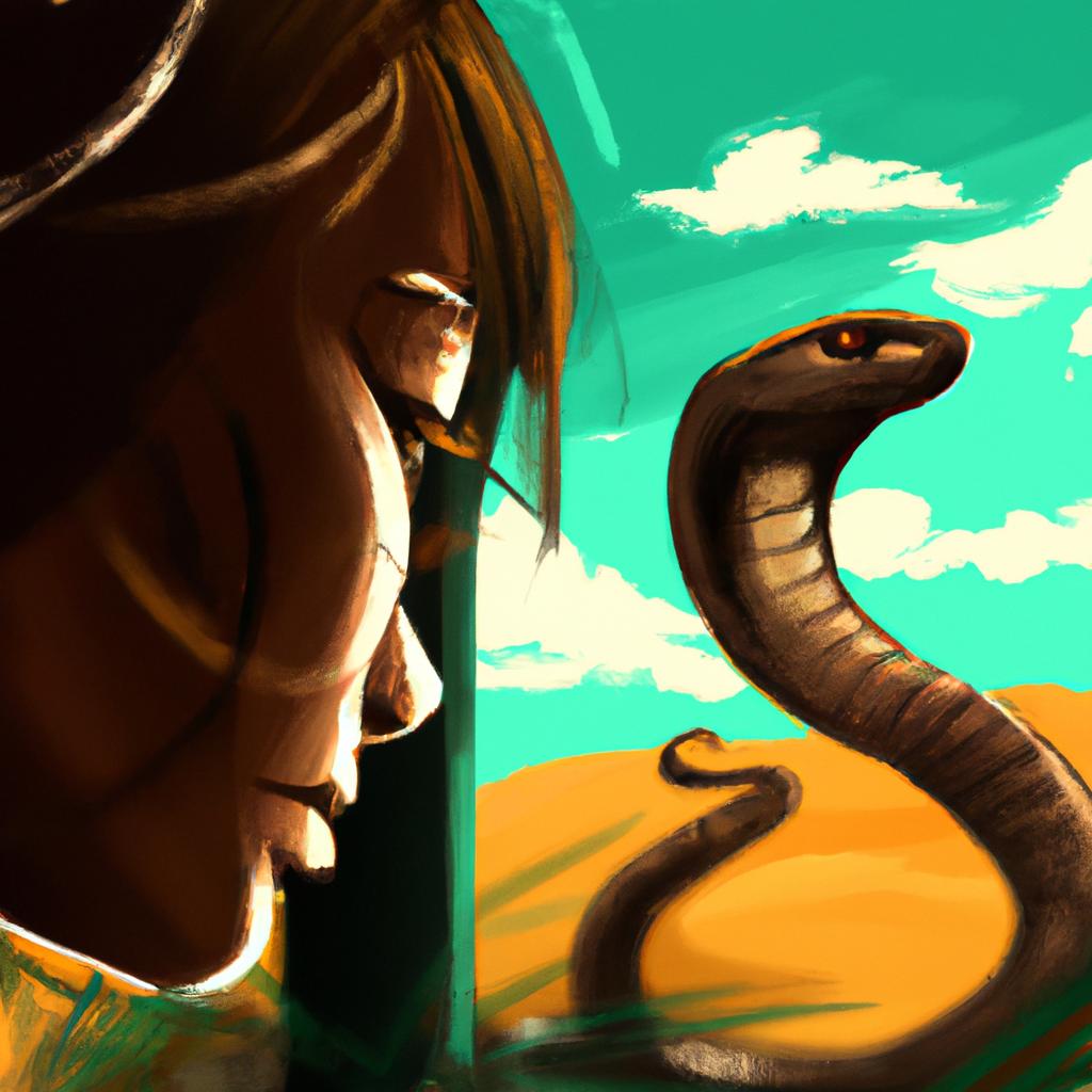 Imagem de capa do post "Descubra o que Significa Sonhar com Cobra Escura!" com um desenho digital