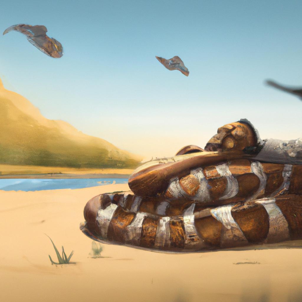 Imagem de capa do post "Compreenda o Que Significa Sonhar com Cobra Grande Morta!" com um desenho digital