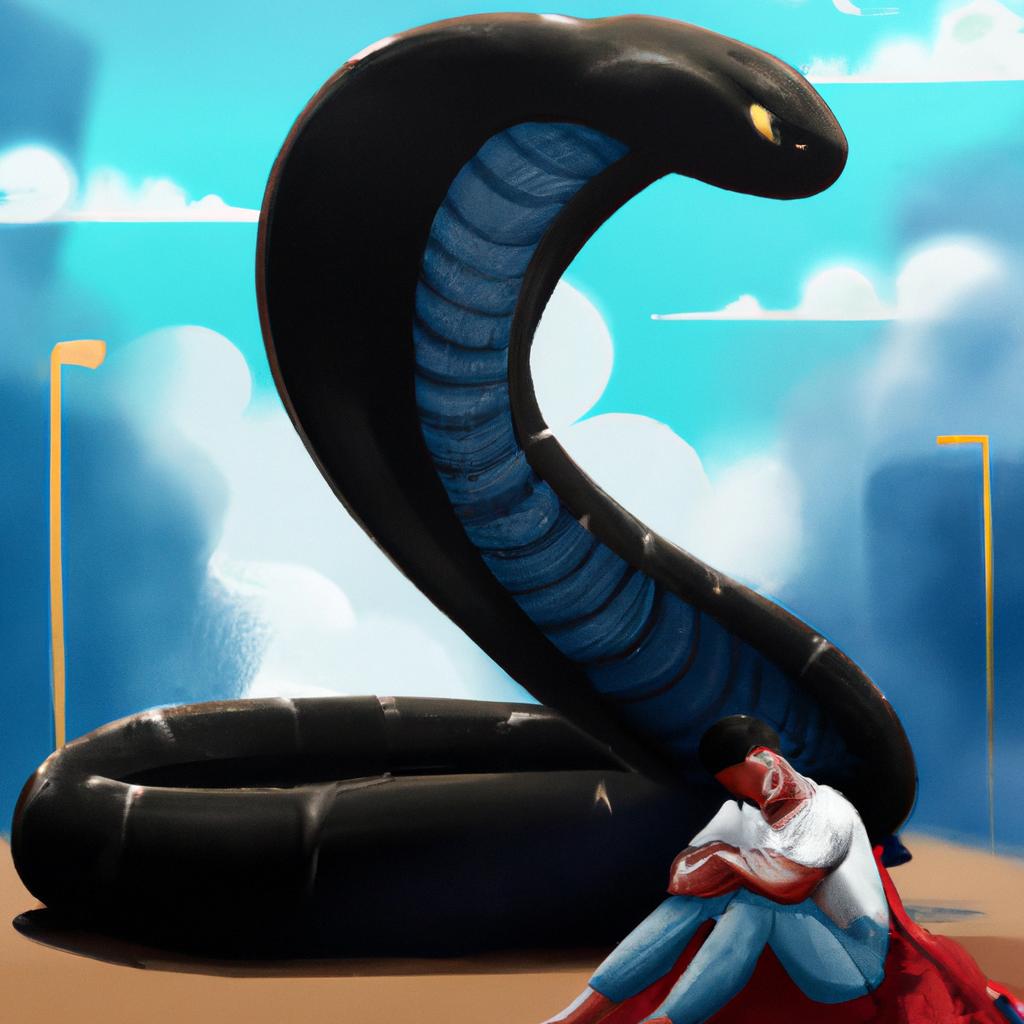 Imagem de capa do post "Descubra o Significado de Sonhar com Cobra Grande Preta!" com um desenho digital