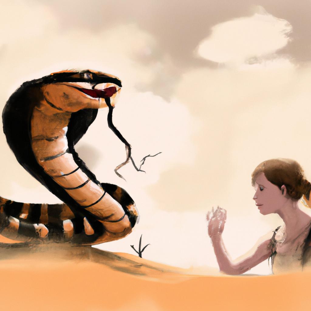 Imagem de capa do post "Cobra Te Atacando? Descubra o Significado dos Sonhos!" com um desenho digital