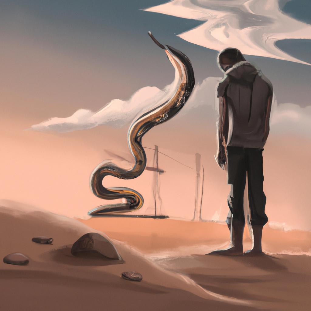 Imagem de capa do post "Descubra o que Significa Sonhar com Cobra Te Mordendo!" com um desenho digital
