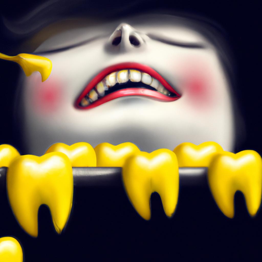 Imagem de capa do post "O Que Significa Sonhar com Dentes Amarelados? Descubra!" com um desenho digital