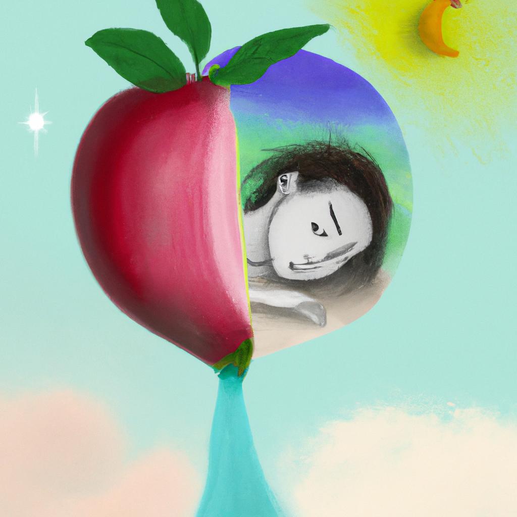 Imagem de capa do post "Descubra o que Significa Sonhar com Fruta Madura!" com um desenho digital