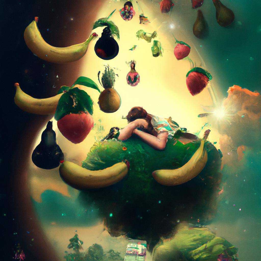 Imagem de capa do post "O Que Significa Sonhar com Fruta: Revelado o Mistério!" com um desenho digital