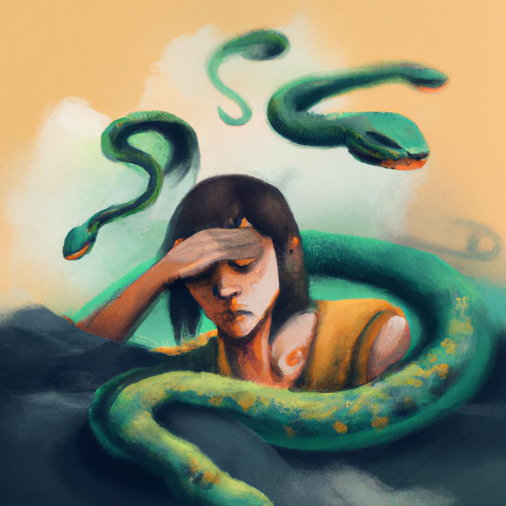 Imagem de capa do post "Descubra o Significado de Sonhar com Muitas Cobras Juntas!" com um desenho digital