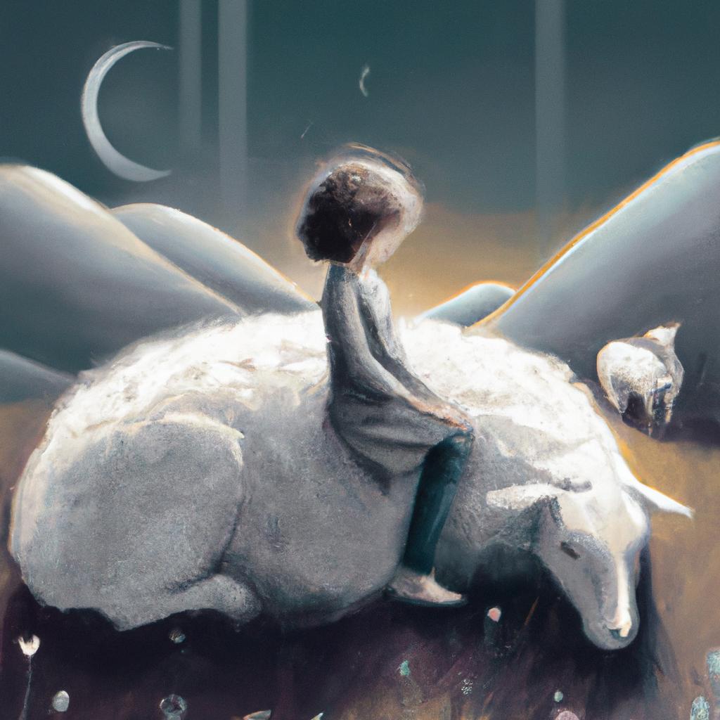 Imagem de capa do post "O Que Significa Sonhar com Ovelha Branca? Descubra Aqui!" com um desenho digital