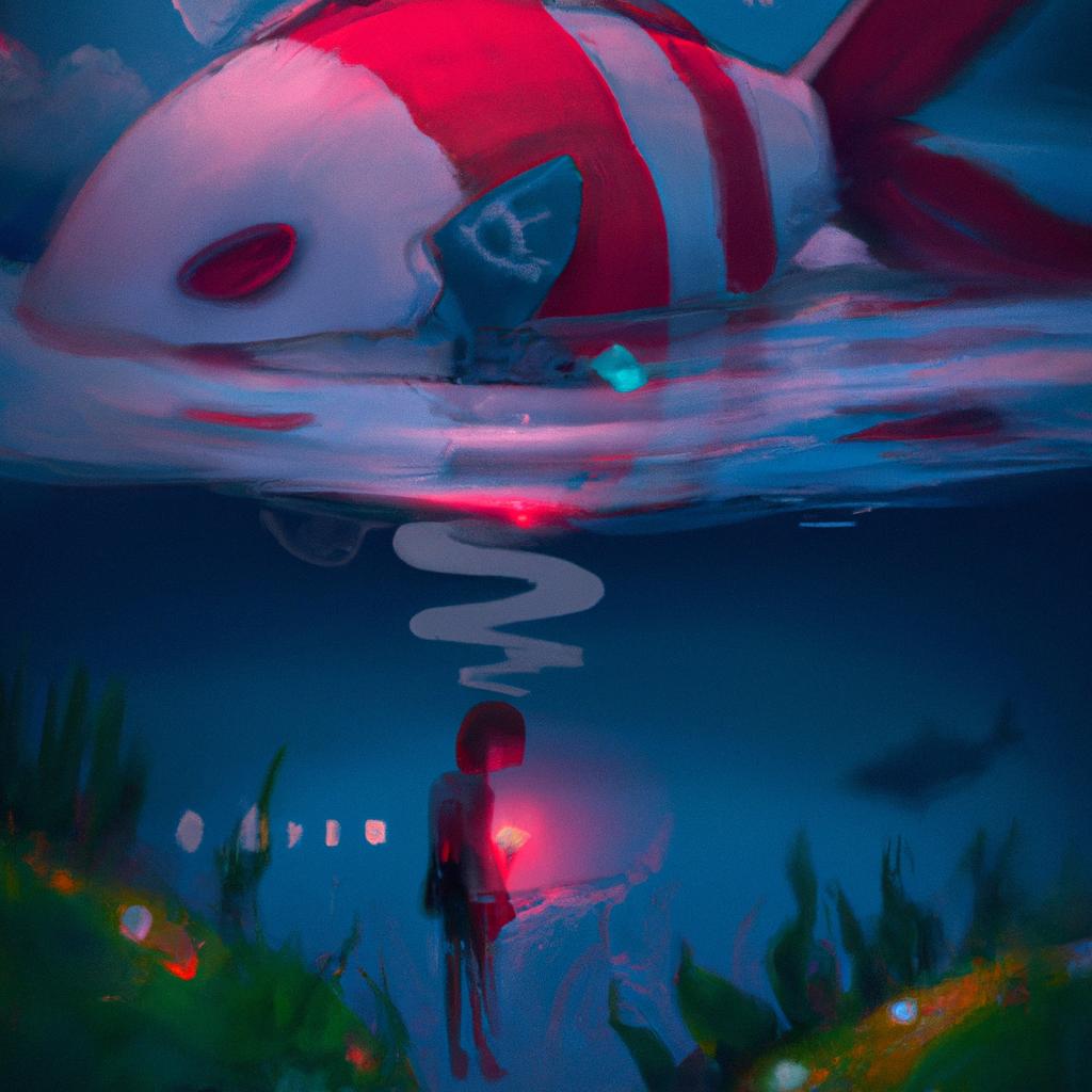 Imagem de capa do post "Descubra o que Significa Sonhar com Peixe Fora d'Água!" com um desenho digital