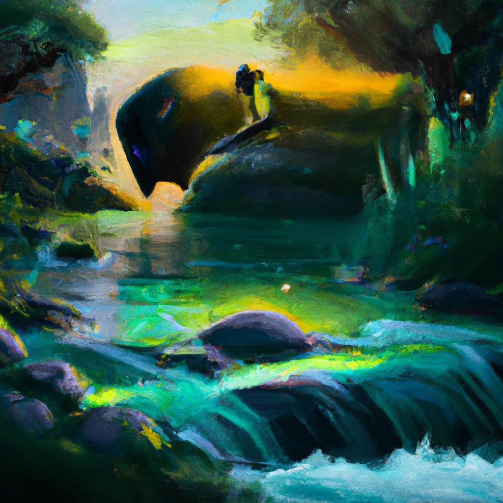 Imagem de capa do post "Descubra o Significado de Sonhar com Rio de Água Limpa!" com um desenho digital