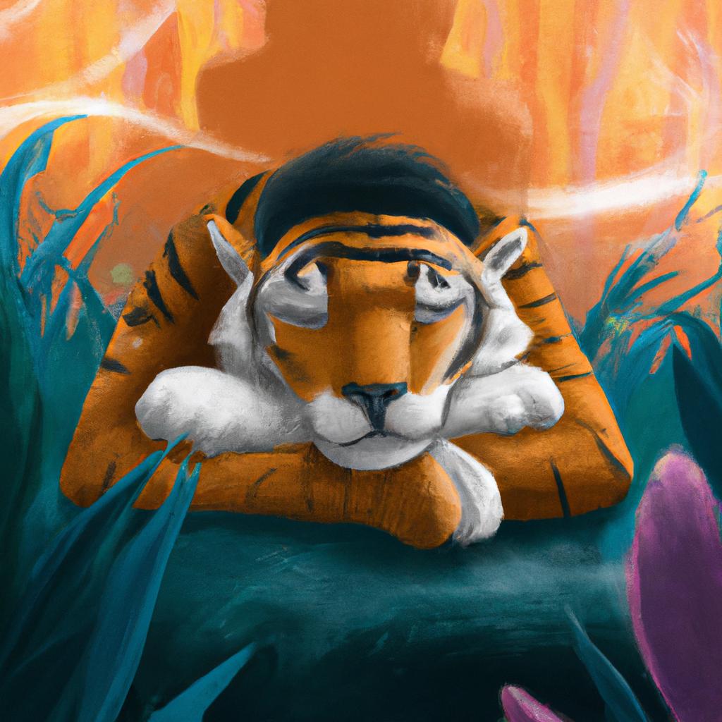 Imagem de capa do post "Descubra o Que Significa Sonhar com um Tigre!" com um desenho digital