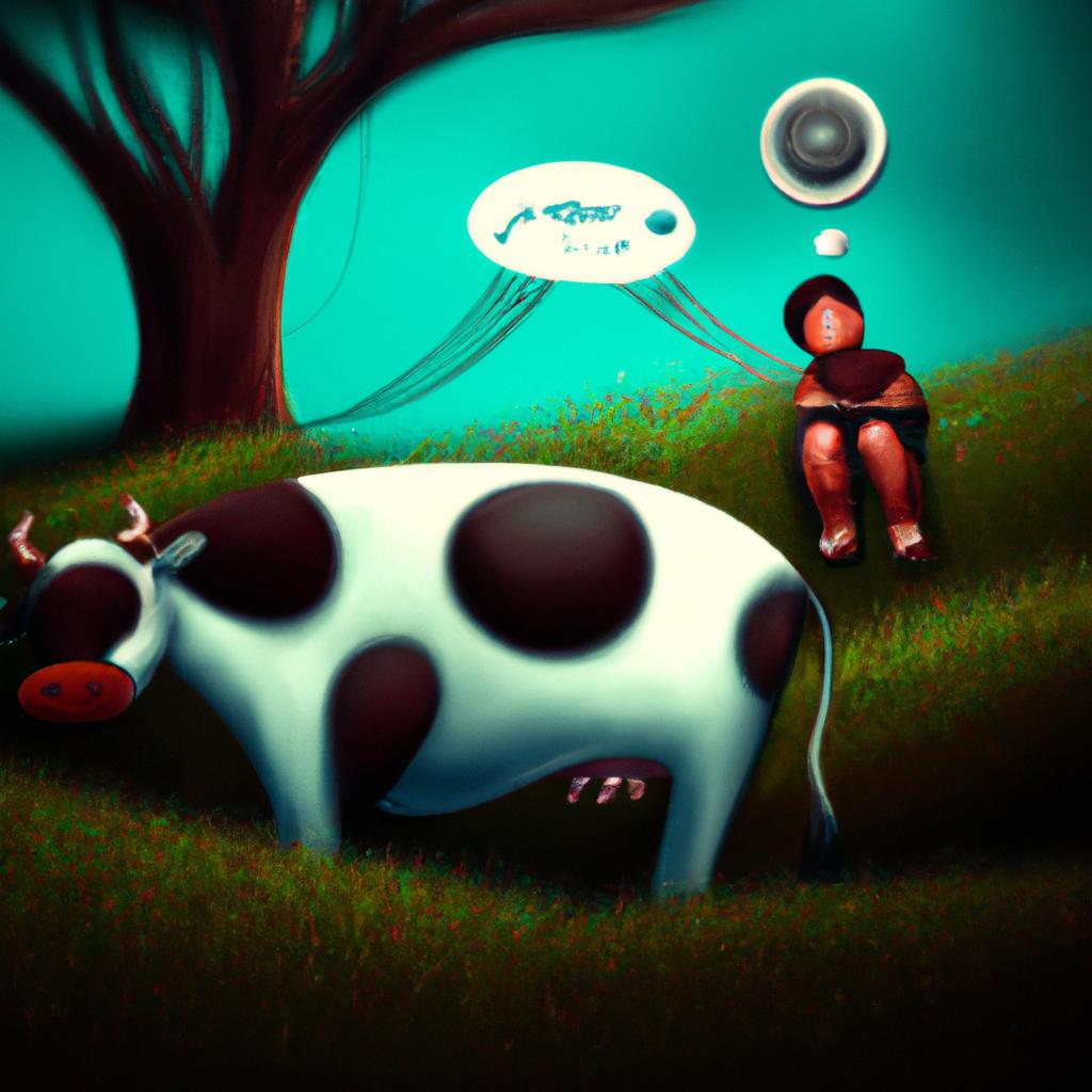 Imagem de capa do post "O Que Significa Sonhar com Vaca Parindo? Descubra!" com um desenho digital