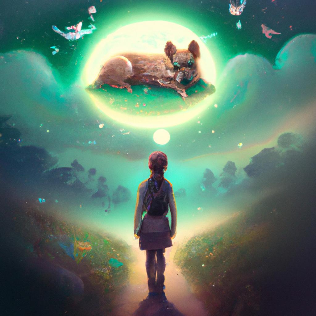Imagem de capa do post "Descubra o Significado de Sonhar com Cachorro: Uma Abordagem Inédita" com um desenho digital