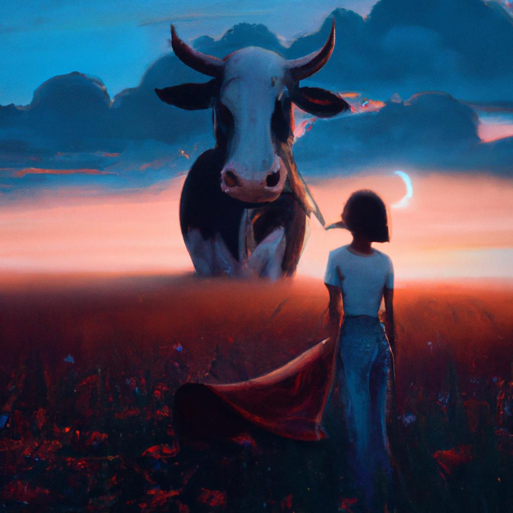 Imagem de capa do post Descubra o Que Significa Sonhar com Vaca Querendo Te Pegar! com um desenho digital