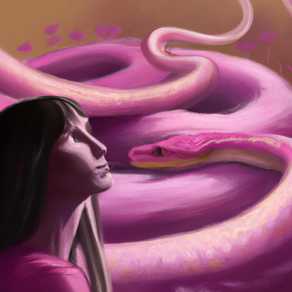 Imagem de capa do post "Descubra o Que Significa Sonhar com Cobra Rosa!" com um desenho digital