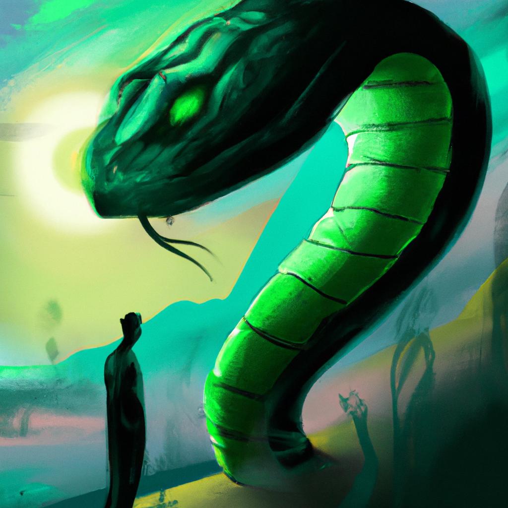 Imagem de capa do post Descubra o Que Significa Sonhar com Cobra Verde! com um desenho digital
