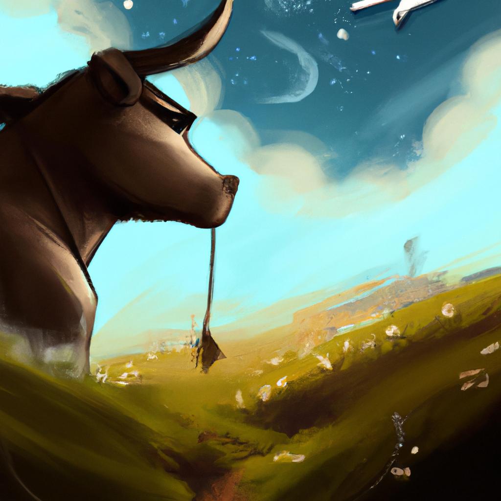Imagem de capa do post "Qual o Significado de Sonhar com Vaca Brava? Descubra!" com um desenho digital