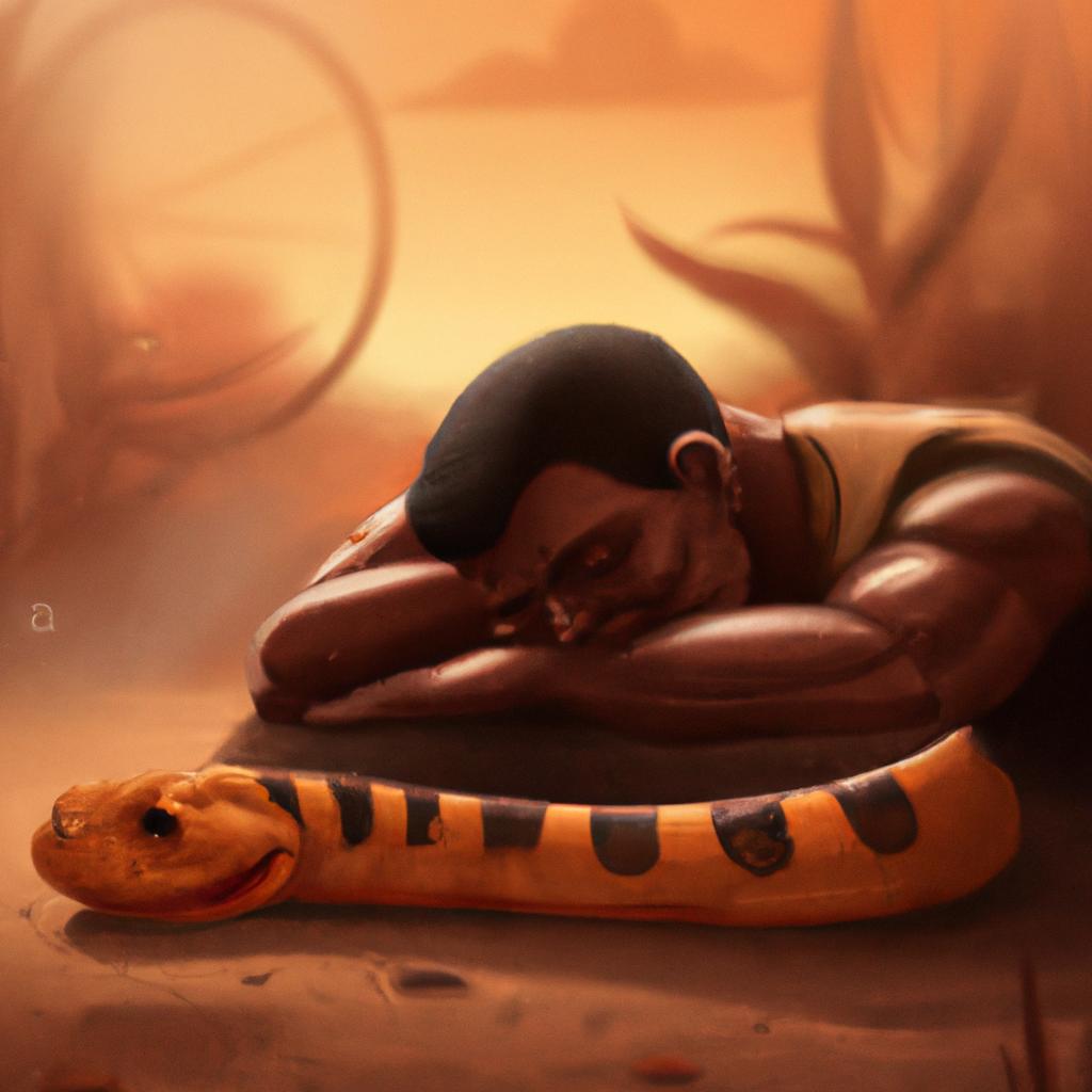 Imagem de capa do post "Quero Saber o Significado de Sonhar com Cobra: O Guia Definitivo!" com um desenho digital