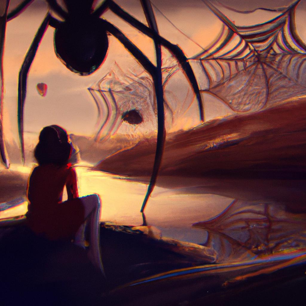 Imagem de capa do post "Descubra o Significado de Sonhar com Aranha: Revelações Surpreendentes!" com um desenho digital