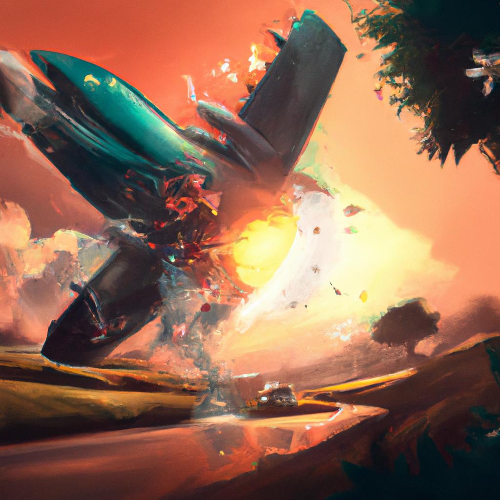 Imagem de capa do post "Descubra o Significado de Sonhar com Avião Caindo e Explodindo!" com um desenho digital