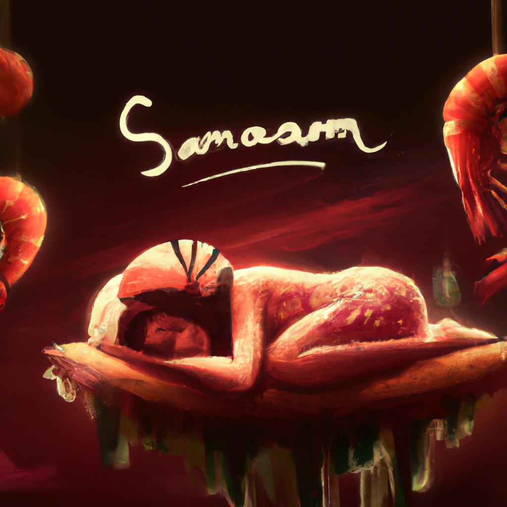Imagem de capa do post "Descubra o Significado de Sonhar com Camarão!" com um desenho digital