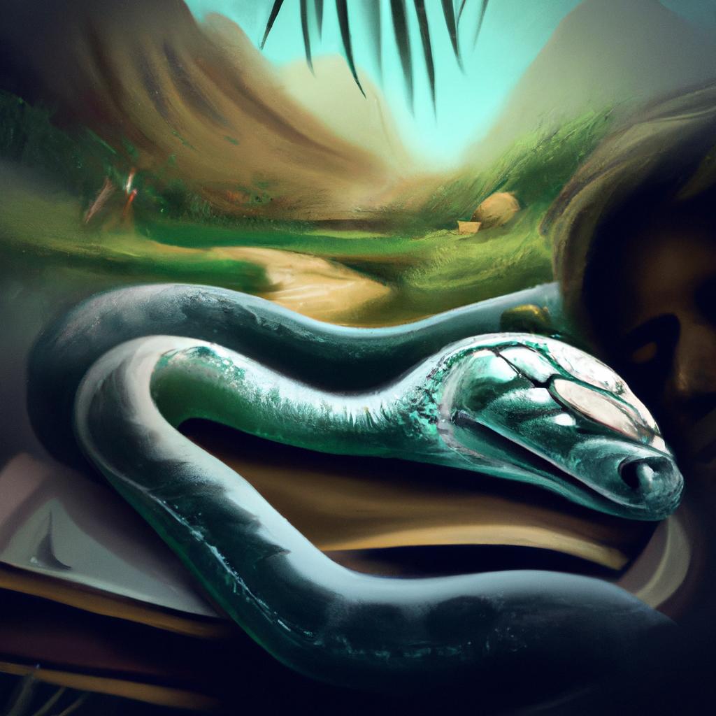 Imagem de capa do post "Descubra o Significado de Sonhar com Cobra Morta!" com um desenho digital