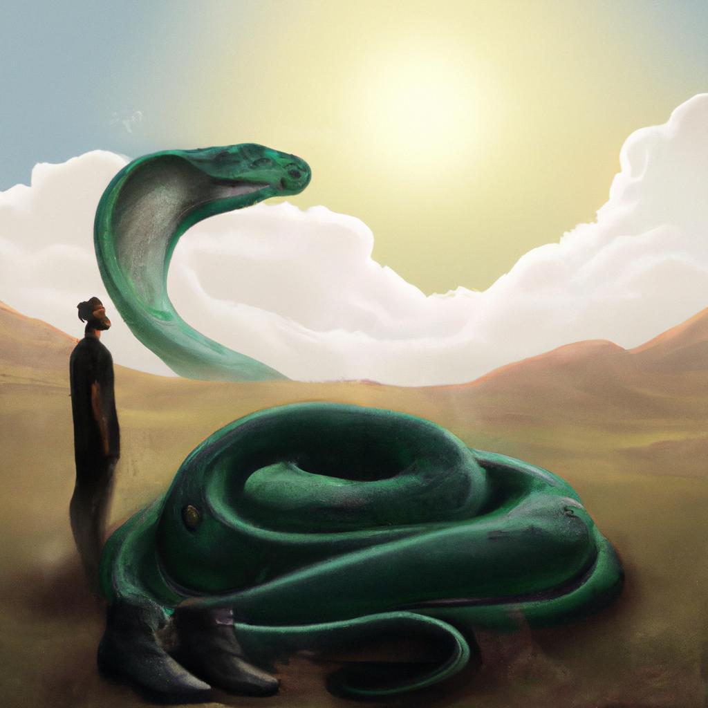 Imagem de capa do post "Descubra o Significado de Sonhar com Cobra: Uma Viagem Secreta à Sua Subconsciência" com um desenho digital